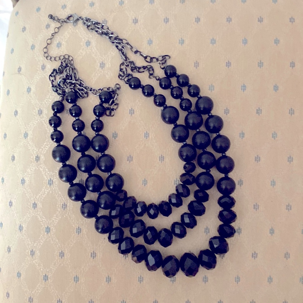 Black necklace beautiful costume jewelry
